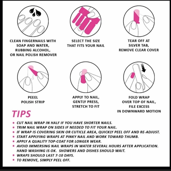 5 for $15 Nail Wraps- Pink Jazz - Picture 3 of 6